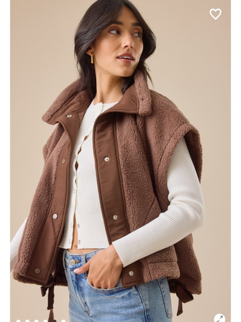 Altar'd State Nina Oversized Sherpa Vest NWT - Picture 4 of 6